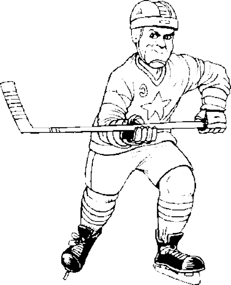 Dibujo 2 de Hockey para imprimir y colorear