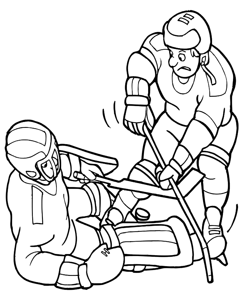 Drawing 5 from Hockey coloring page to print and coloring