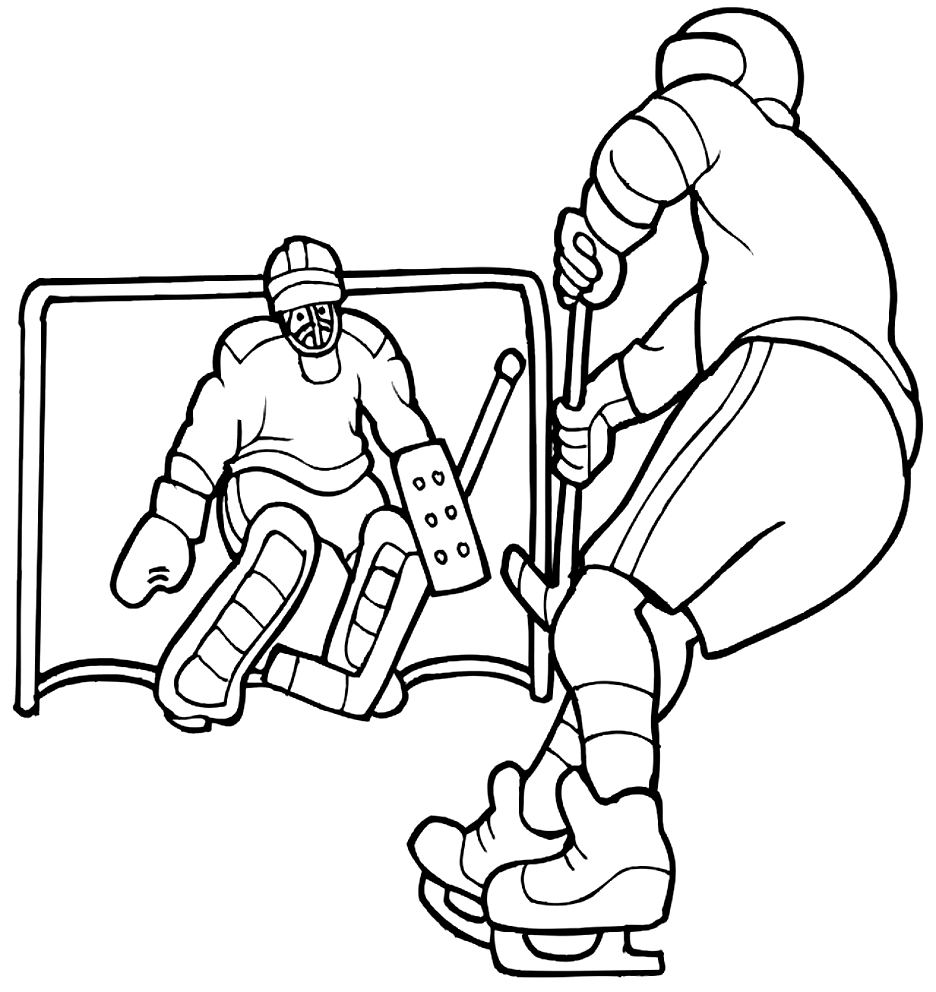 Hockey-Zeichnung 6 zum Ausdrucken und Ausmalen