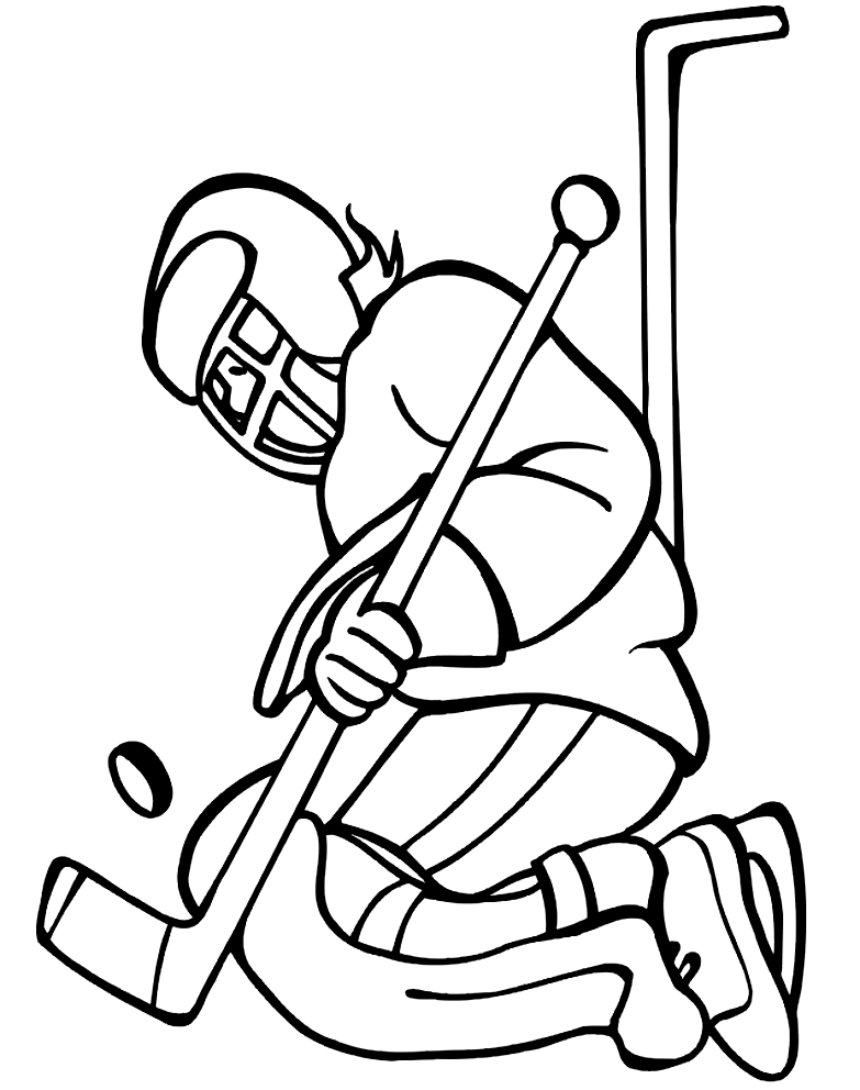Hockey-Zeichnung 7 zum Ausdrucken und Ausmalen