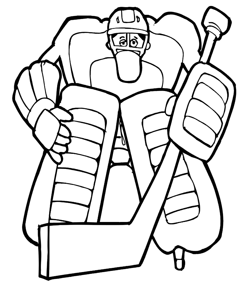 Hockey-Zeichnung 10 zum Ausdrucken und Ausmalen