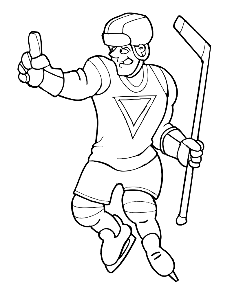 Dibujo 12 de Hockey para imprimir y colorear