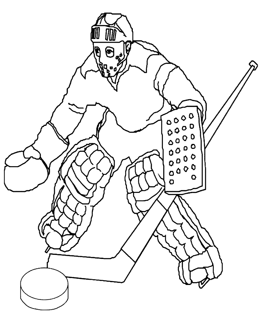 Dibujo 16 de Hockey para imprimir y colorear