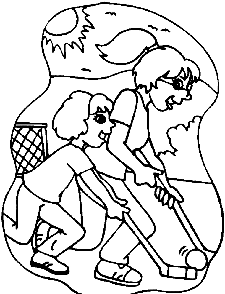 Hockey-Zeichnung 21 zum Ausdrucken und Ausmalen