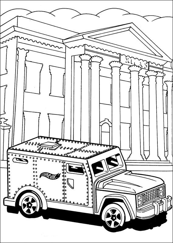 Drawing 1 of Hot Wheels to print and color