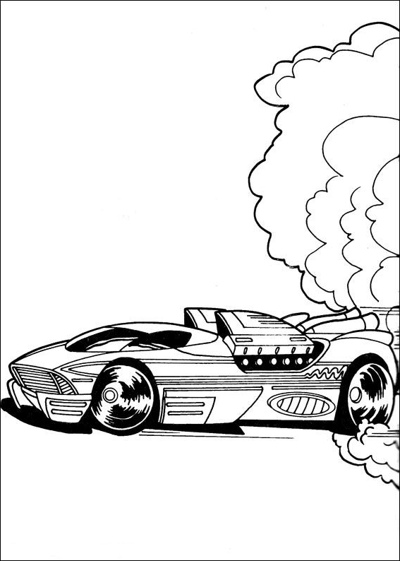 Dibujo 4 Hot Wheels para imprimir y colorear