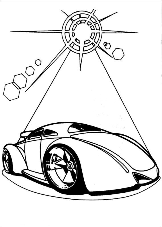 Tekening 6 van Hot Wheels kleurplaat om af te drukken en in te kleuren