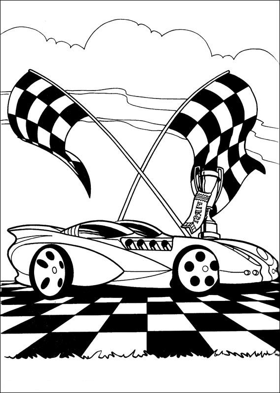 Drawing 11 of Hot Wheels to print and color