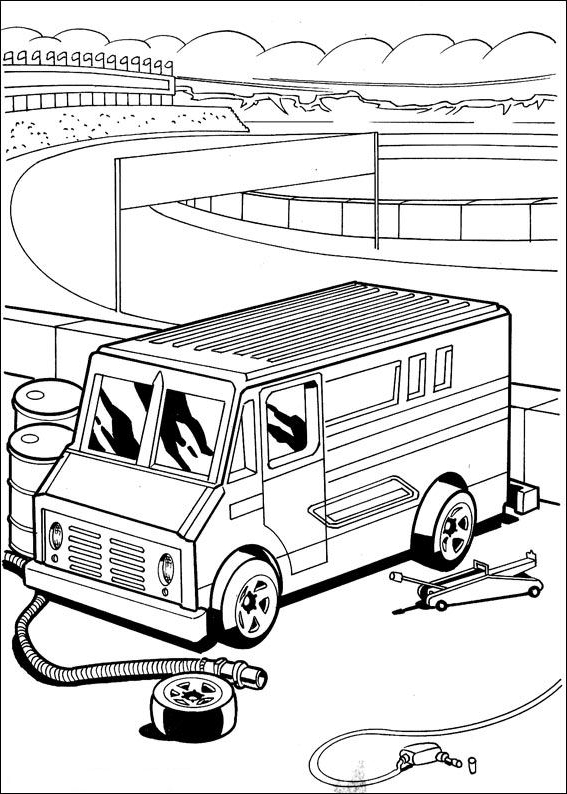 Drawing 15 of Hot Wheels to print and color