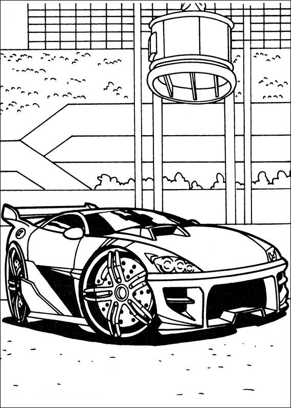 Drawing 17 of Hot Wheels to print and color