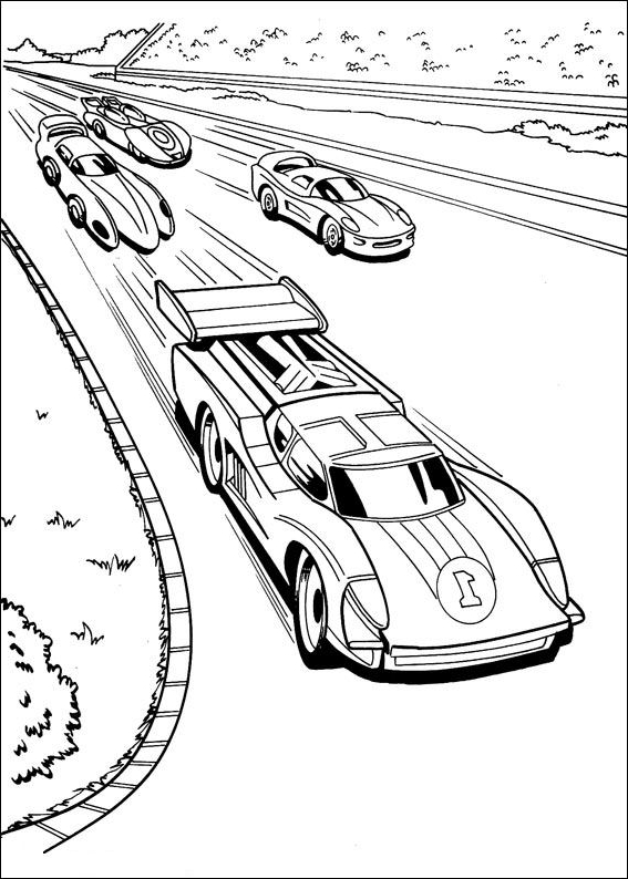 Drawing 21 of Hot Wheels to print and color