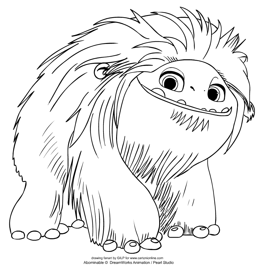 Dibujo de Everest de Abominable para imprimir y colorear