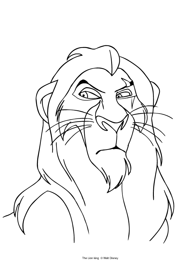 Scar from The Lion King coloring pages to print and coloring