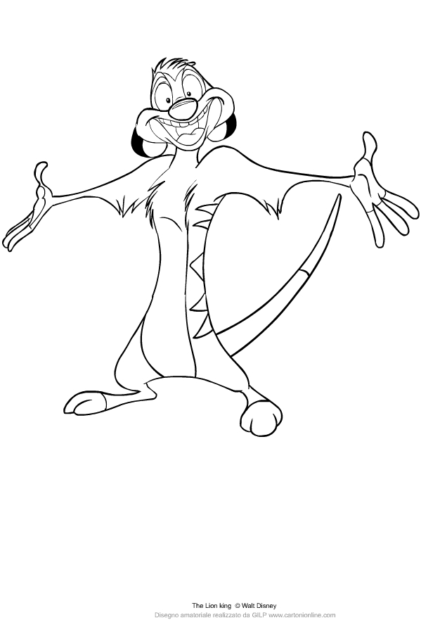 Timon from The Lion King coloring page to print and coloring
