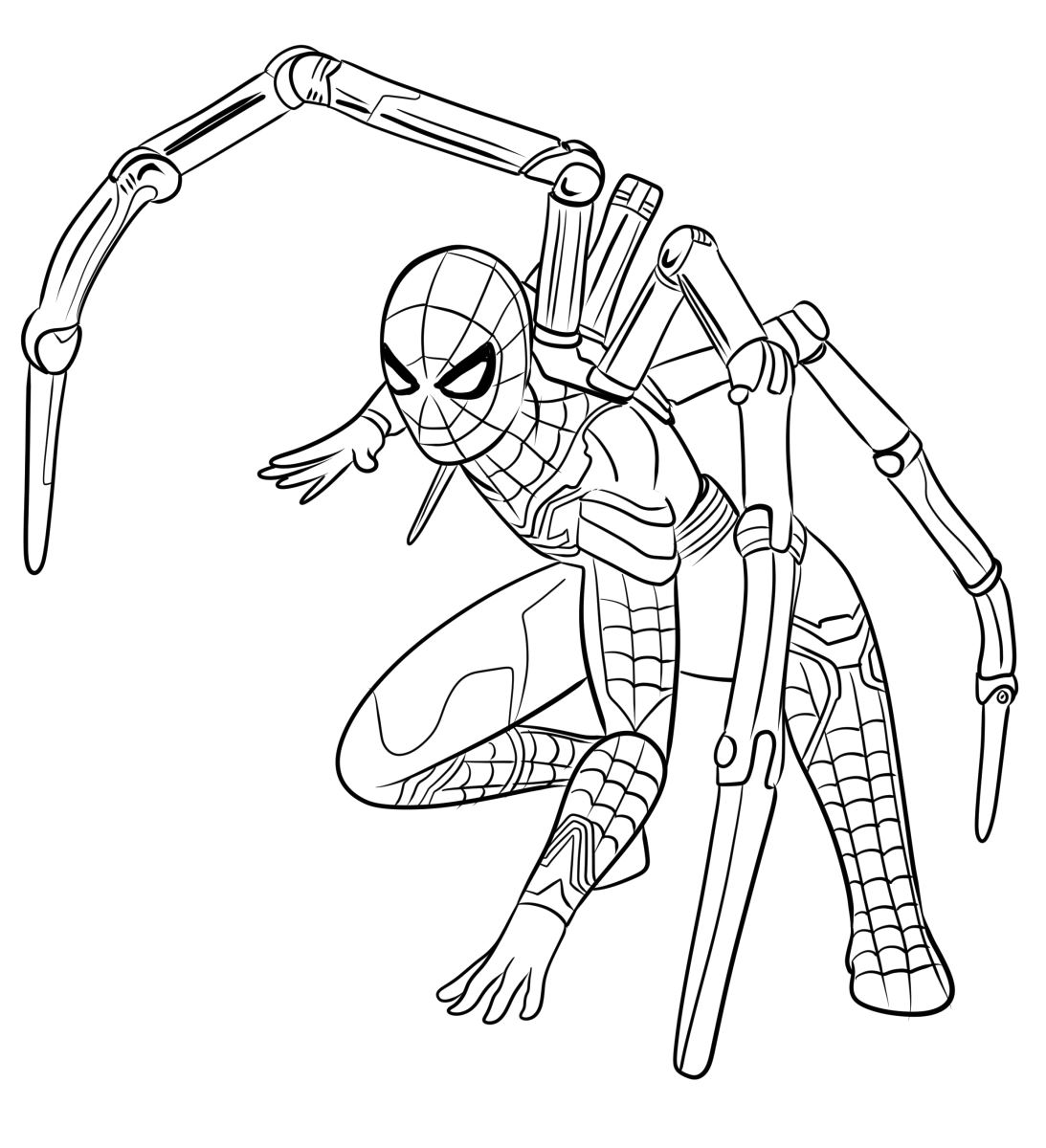 Dibujo 01 de Iron Spider para imprimir y colorear