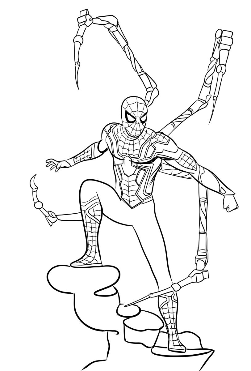 Desenho 02 de Iron Spider para imprimir e colorir