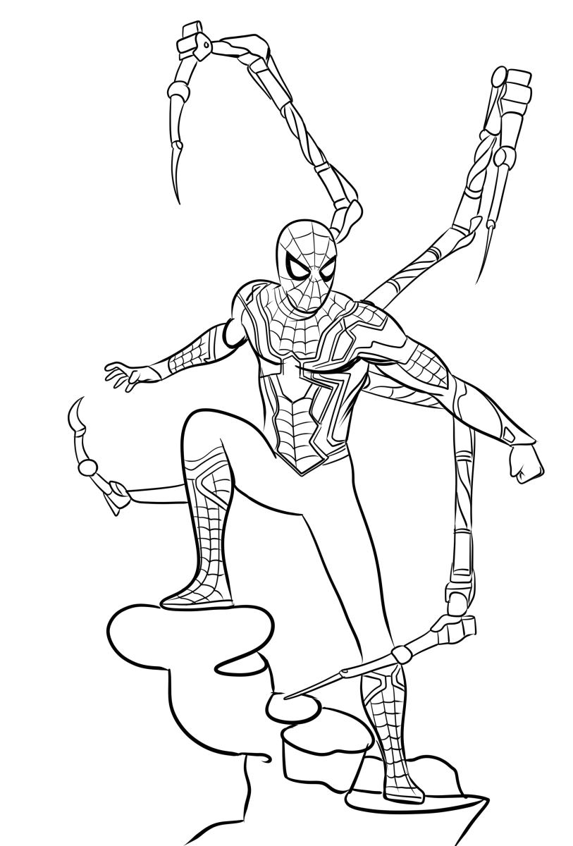 Disegno 02 di Iron Spider da stampare e colorare