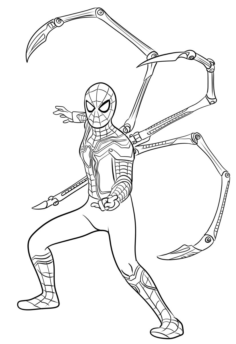 Disegno 03 di Iron Spider da stampare e colorare