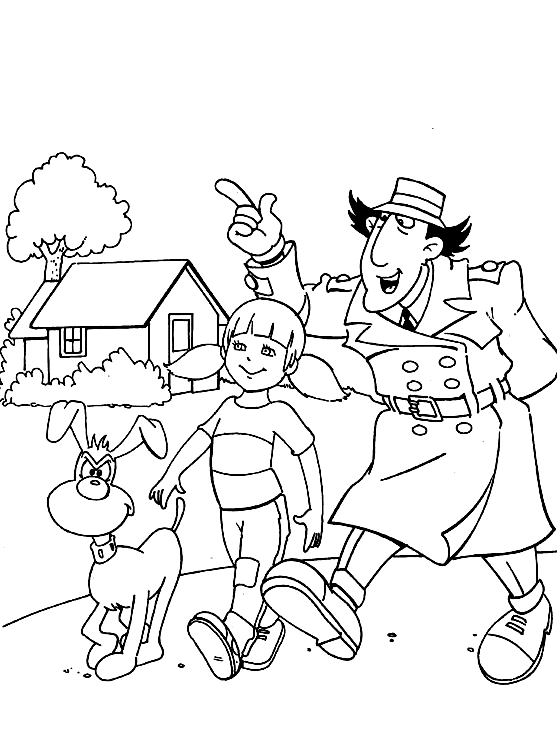 Drawing 5 of the Inspector Gadget to print and color