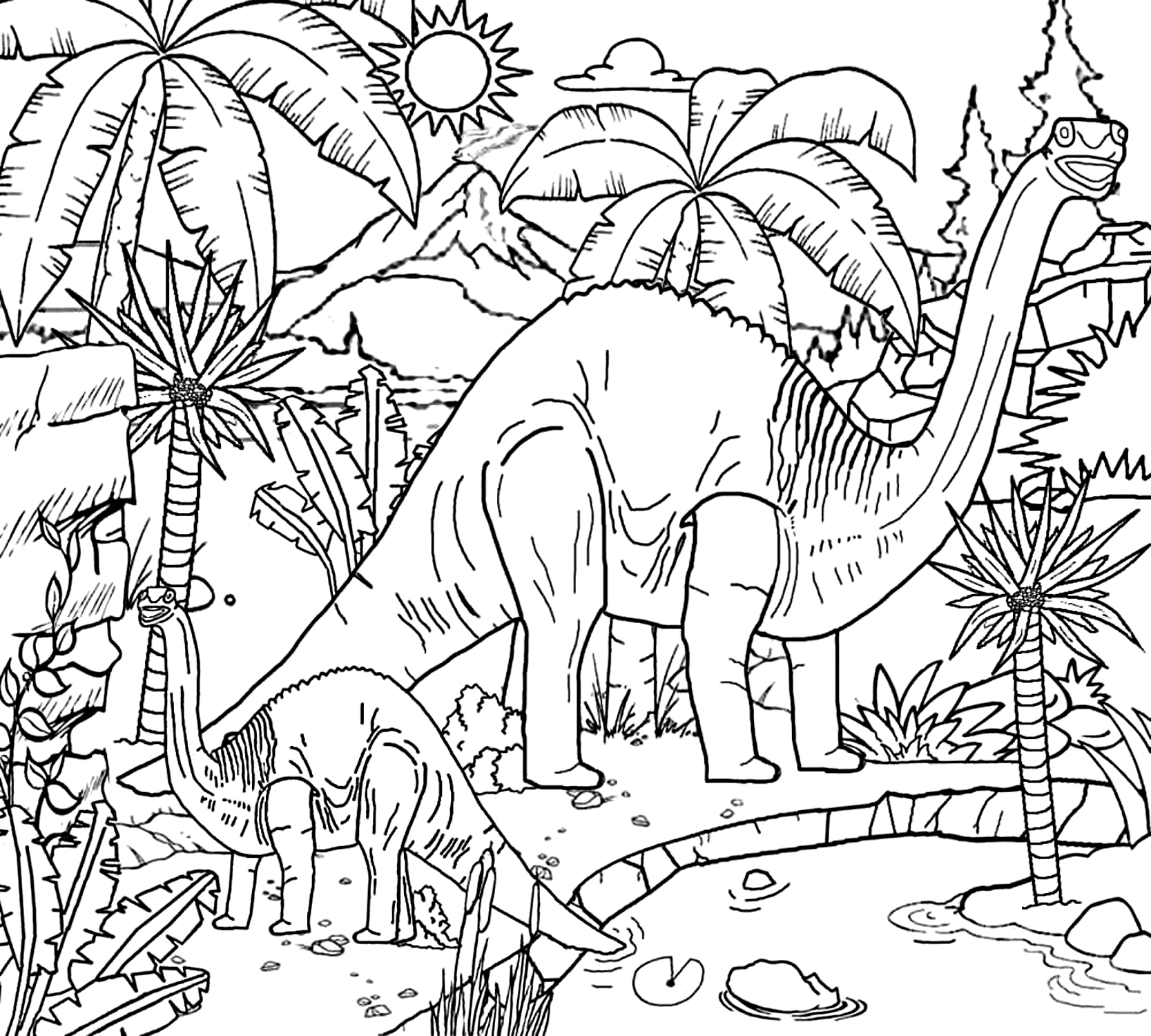 Desenho 02 de Jurassic World para imprimir e colorir