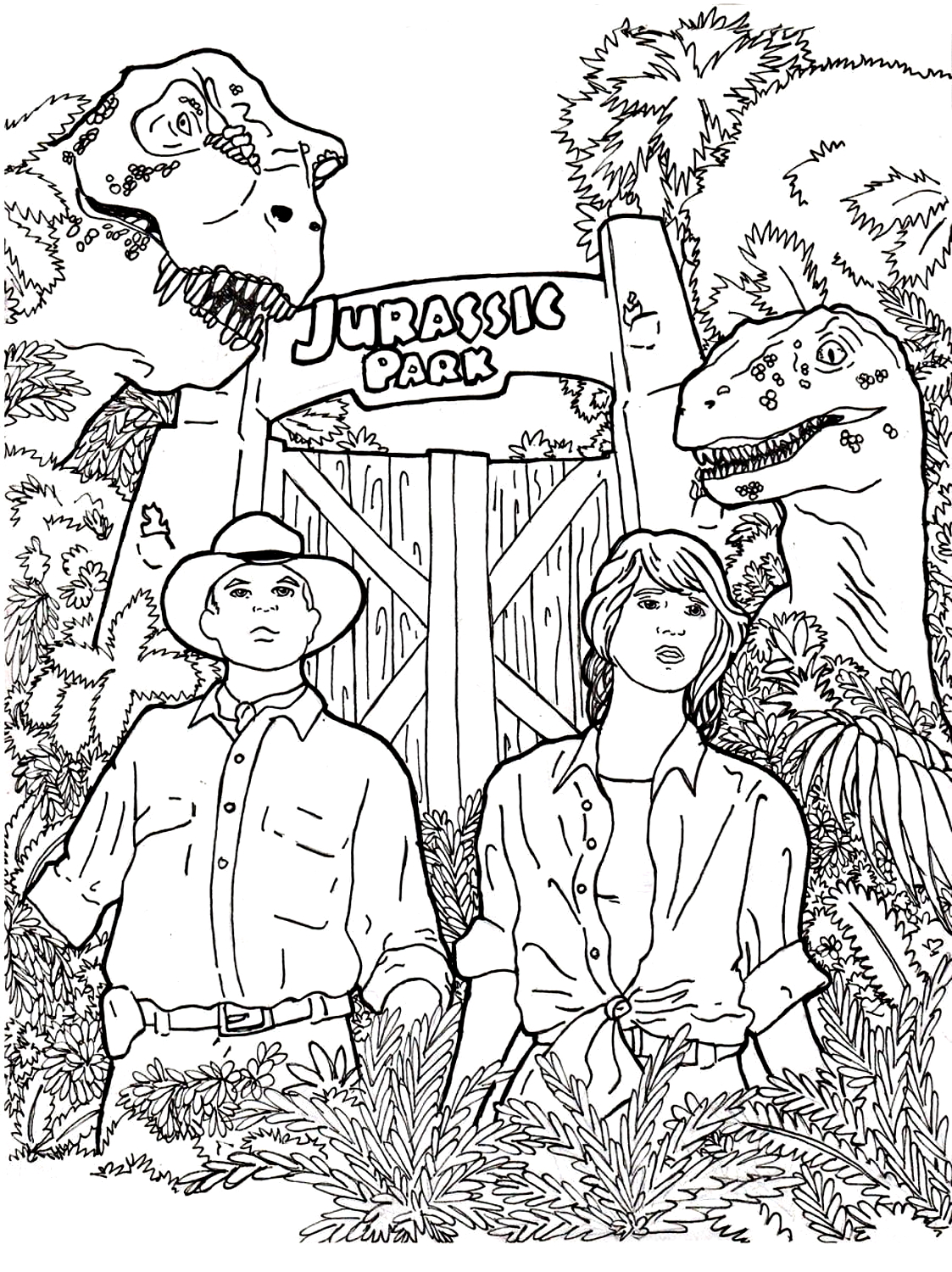Dibujo 21 de Jurassic World para imprimir y colorear