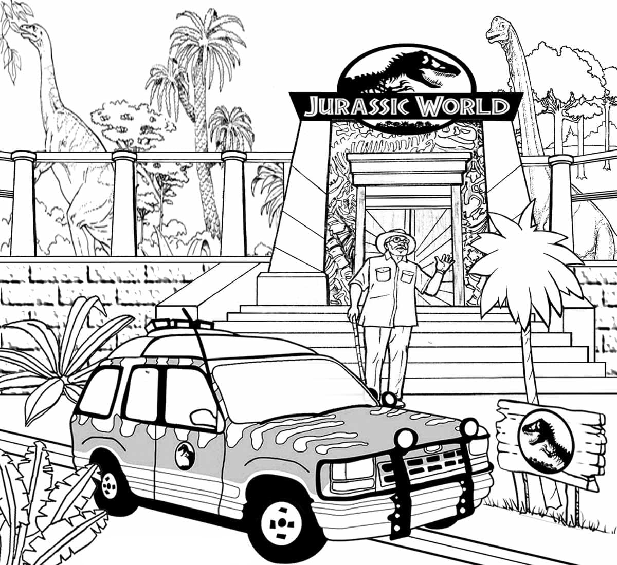 Desenho 23 de Jurassic World para imprimir e colorir