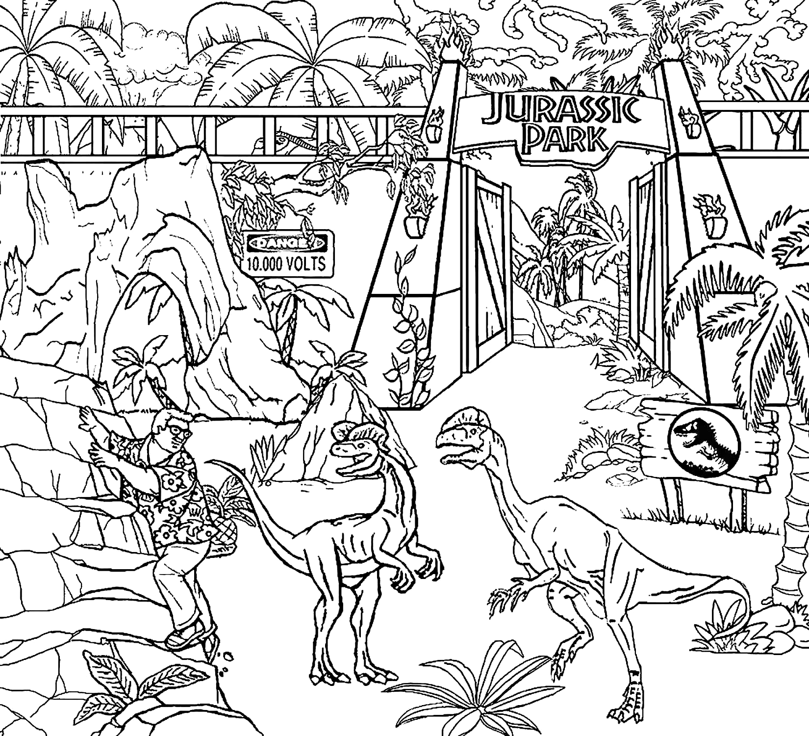 Dibujo 28 de Jurassic World para imprimir y colorear