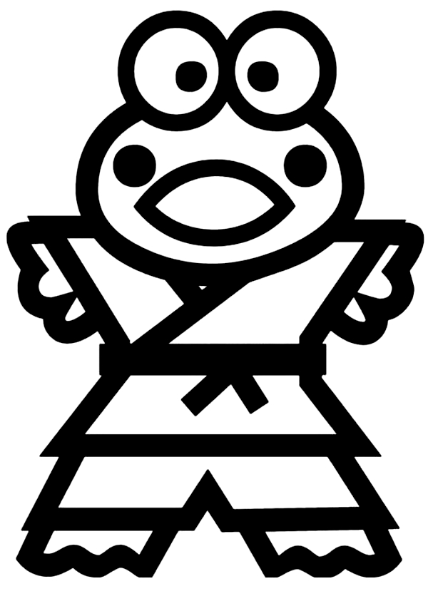 Drawing 3 of Keroppi to print and color