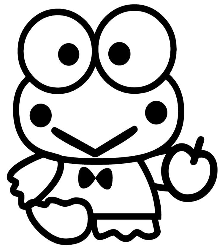 Drawing 4 of Keroppi to print and color