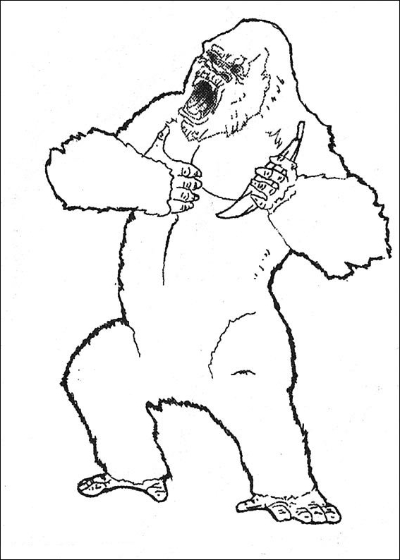 Desenho 01 de King Kong para imprimir e colorir