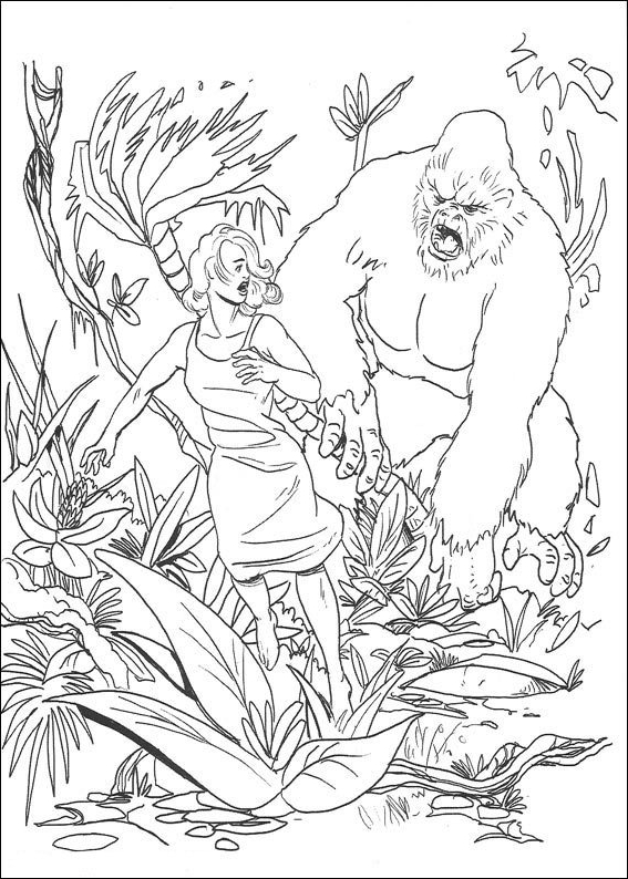 Desenho 06 de King Kong para imprimir e colorir