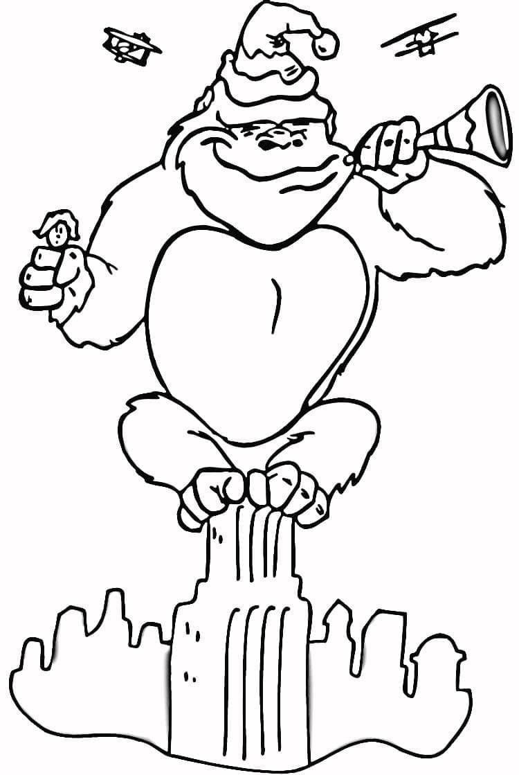 Desenho 13 de King Kong para imprimir e colorir