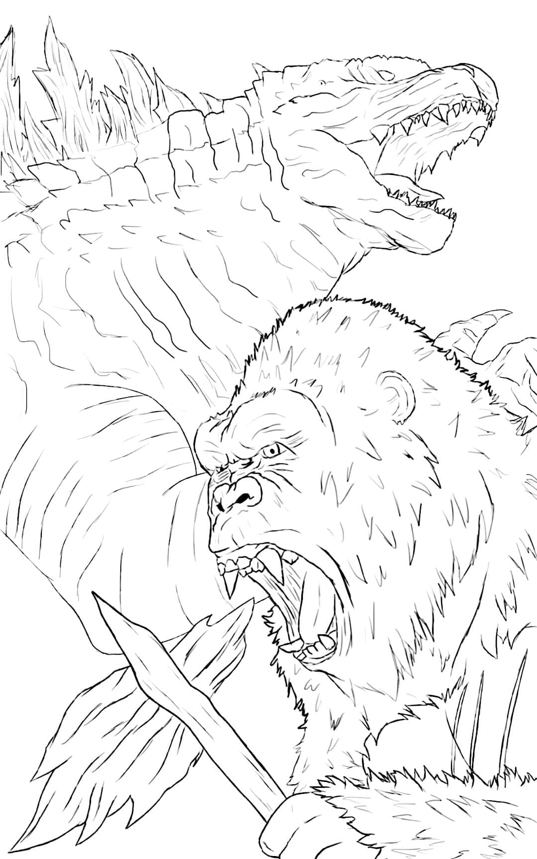 Desenho 14 de King Kong para imprimir e colorir