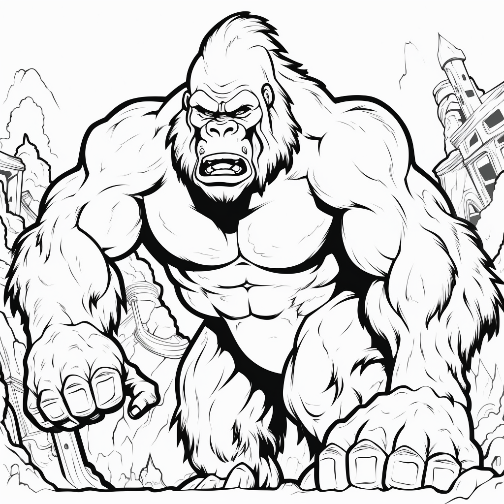 Dibujo 20 de King Kong para imprimir y colorear