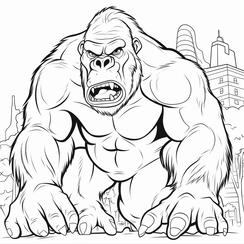 Dibujo 21 de King Kong para imprimir y colorear
