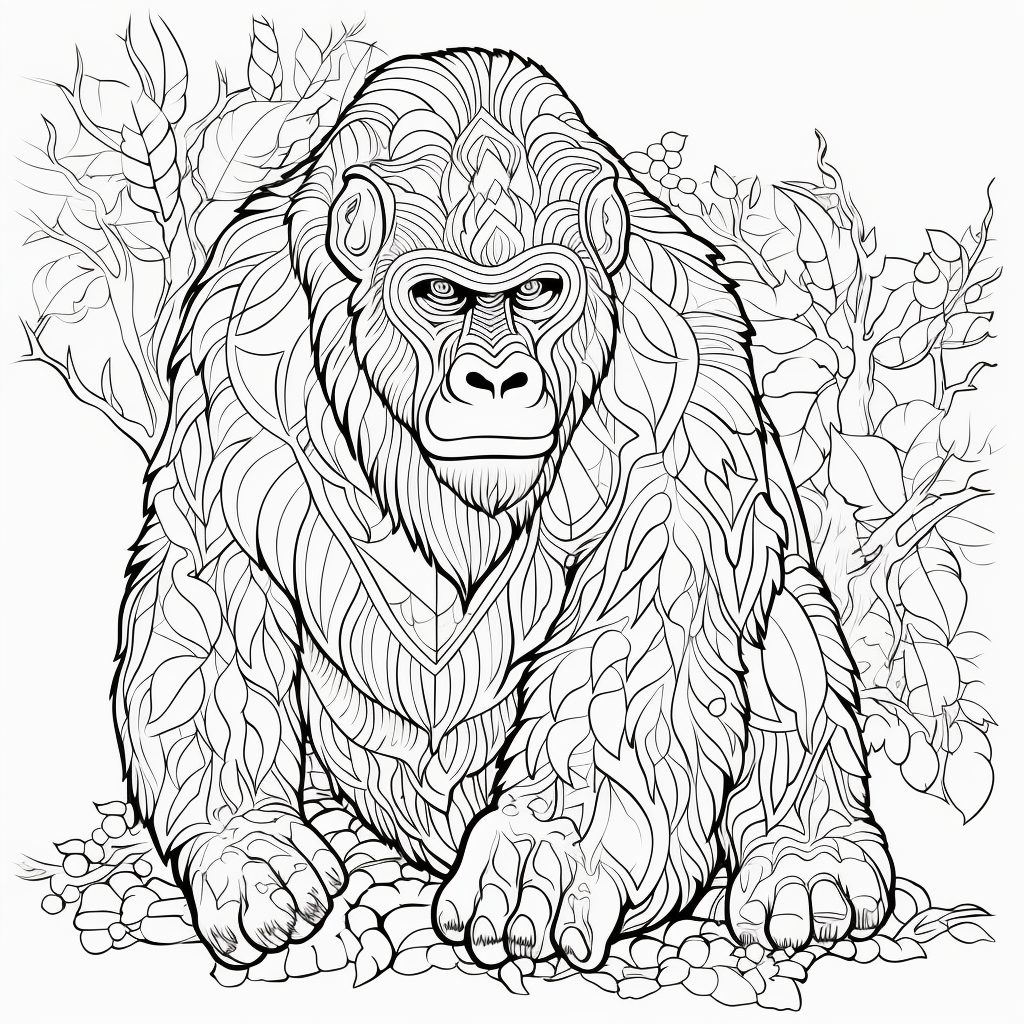 Desenho 22 de King Kong para imprimir e colorir