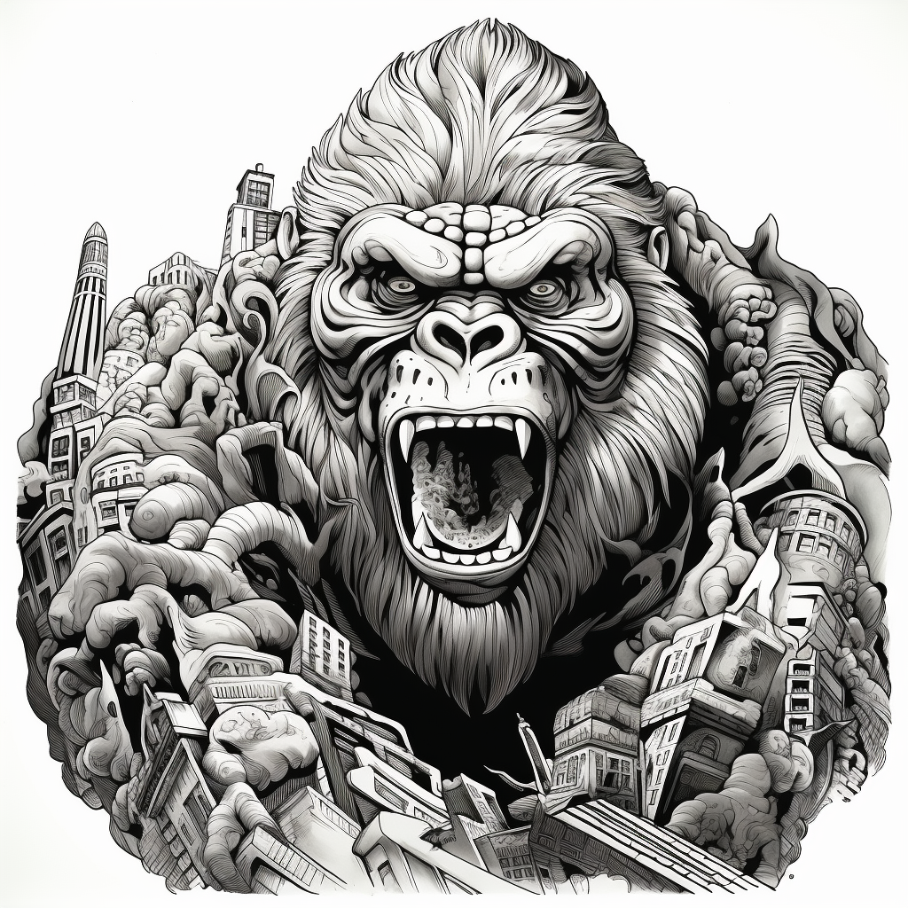 Disegno 23 di King Kong da stampare e colorare