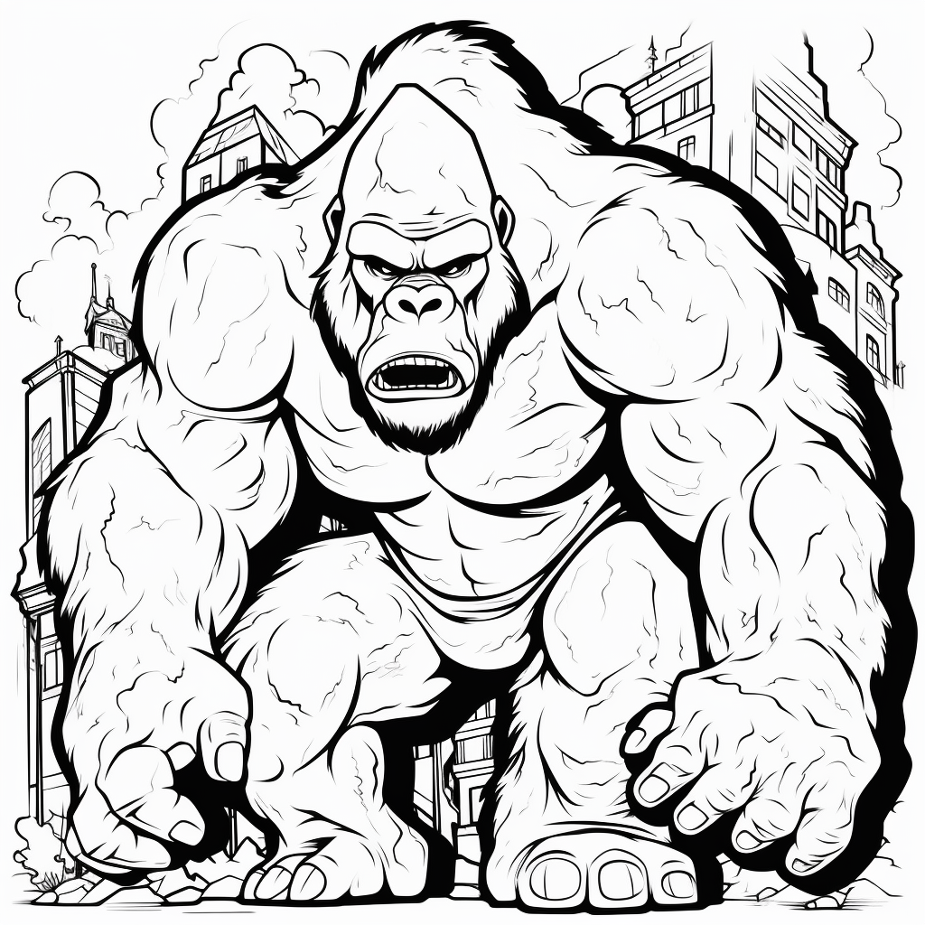 Dibujo 30 de King Kong para imprimir y colorear