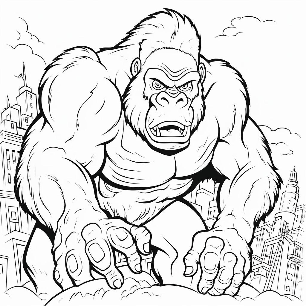 King Kong 31 av King Kong målarbok att skriva ut och färglägga
