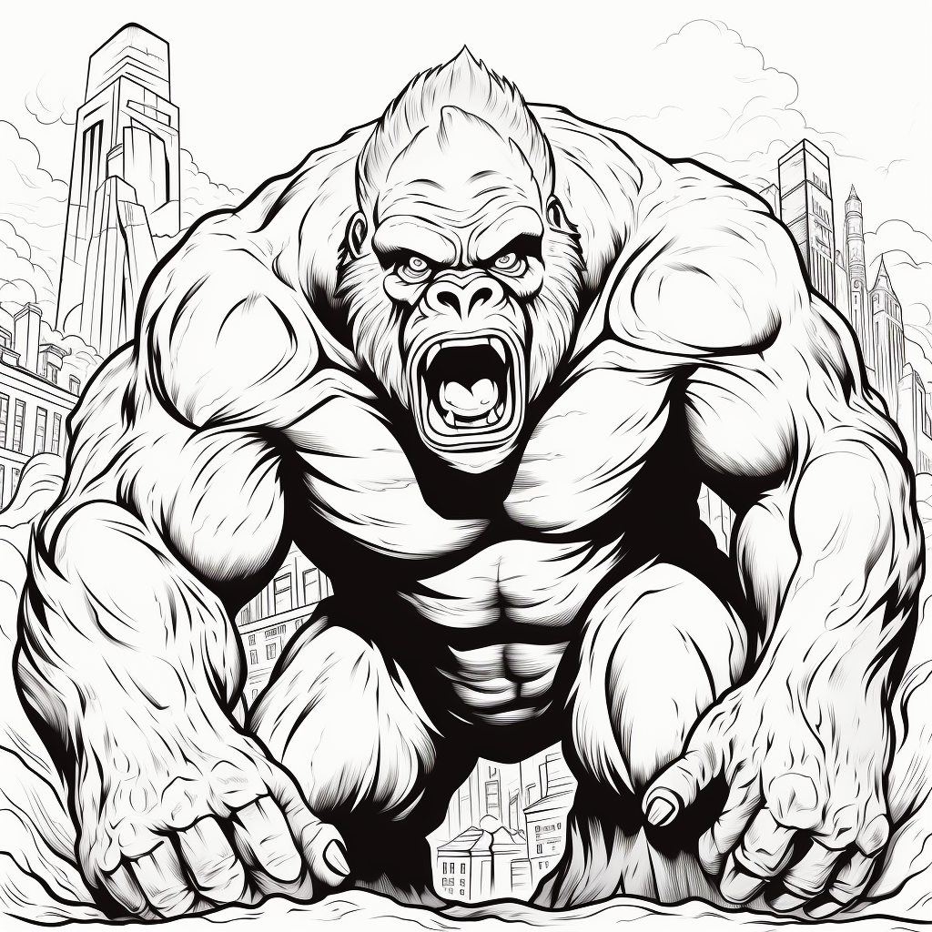 Dibujo 47 de King Kong para imprimir y colorear