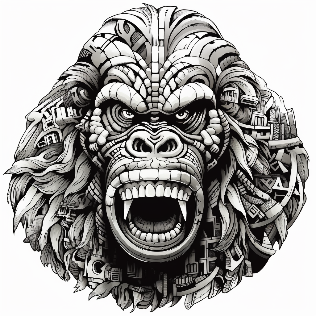 Desenho 48 de King Kong para imprimir e colorir