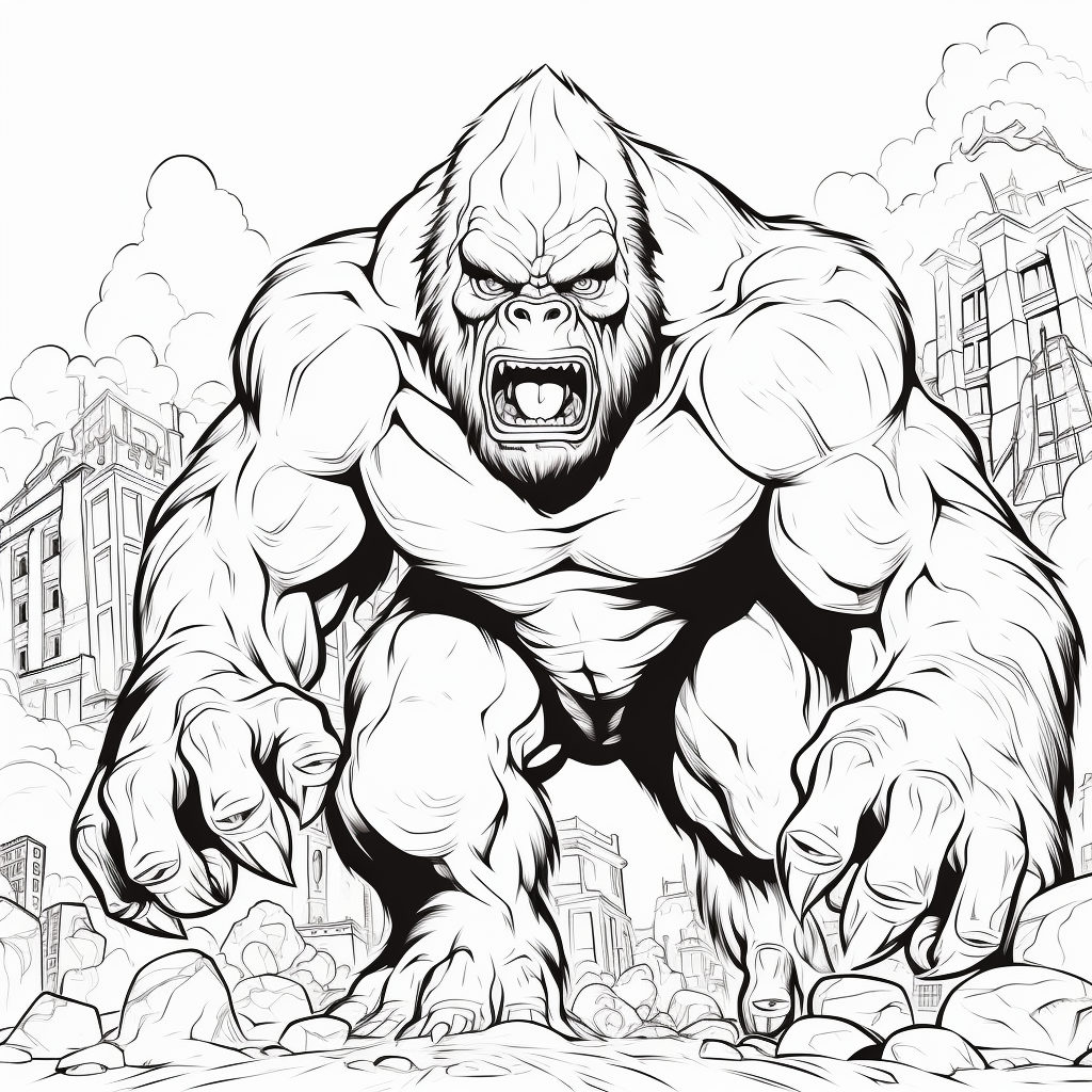 Ausmalbilder King Kong 50  zum Drucken und Frben