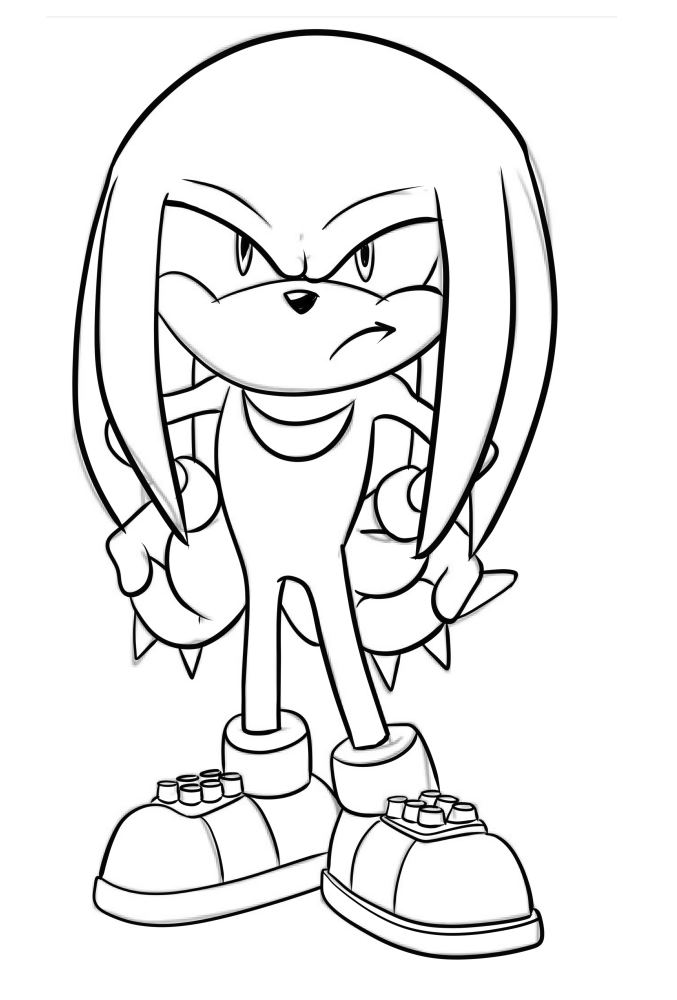 Dibujo de Knuckles the Echidna 10 de Sonic para imprimir y colorear