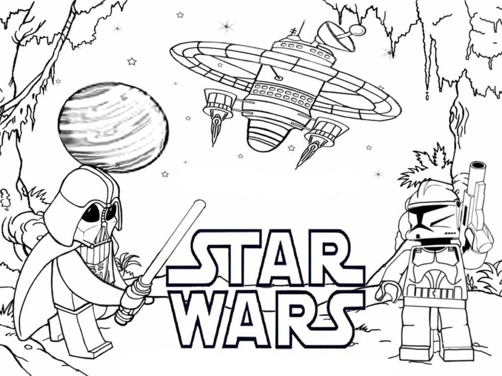 Dibujo de Star Wars 15 de Lego Star Wars para imprimir y colorear