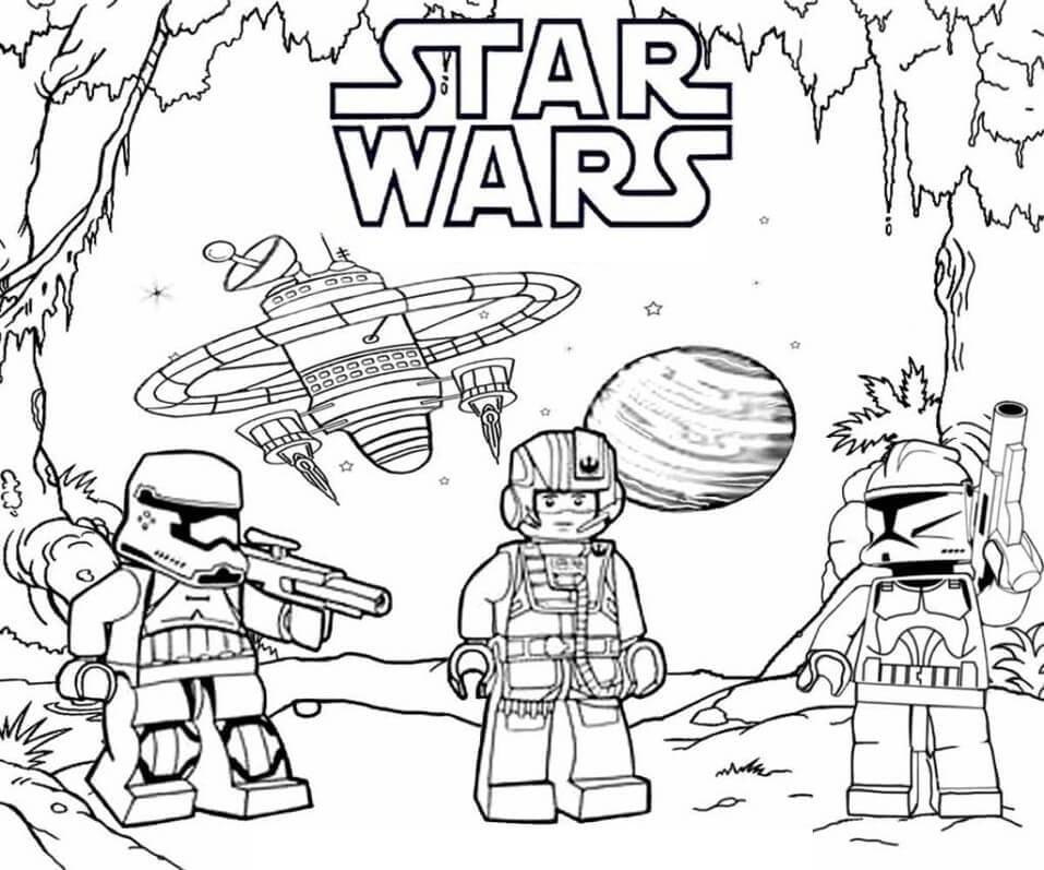 Dibujo de Star Wars 48 de Lego Star Wars para imprimir y colorear