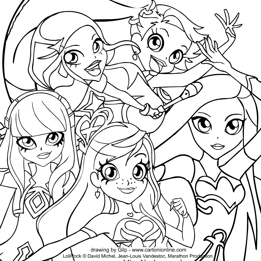 Desenho de LoliRock para imprimir e colorir