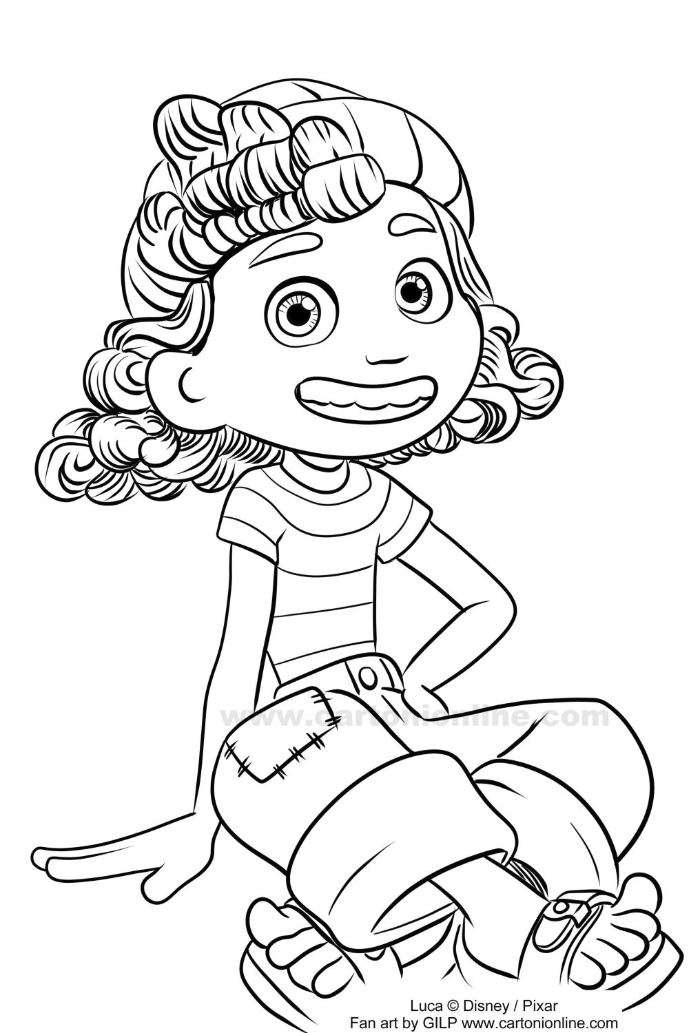 Desenho de Giulia de Luca (Disney/Pixar) para imprimir e colorir