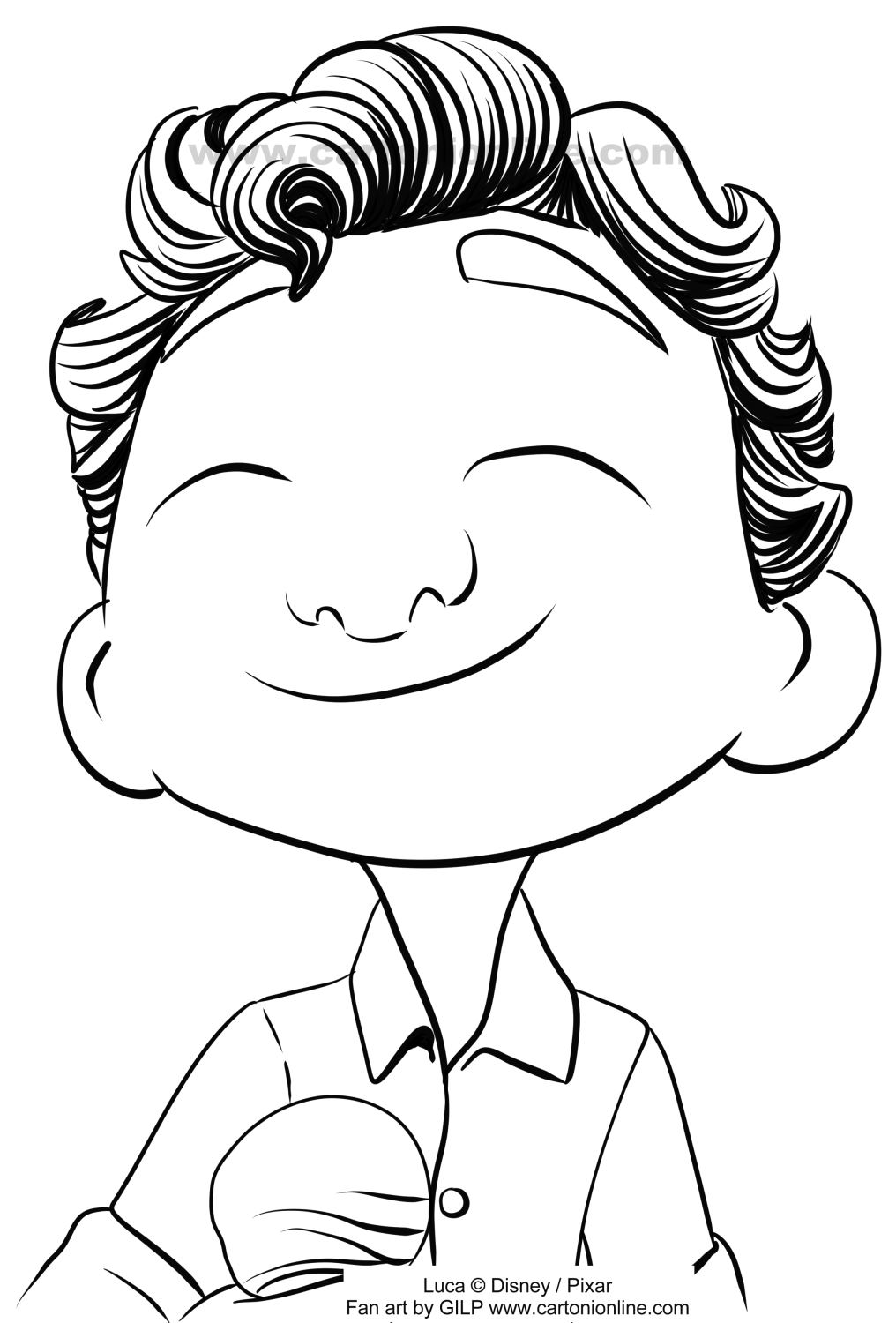 Luca Paguro von Luca (Disney/Pixar) coloring page to print and coloring
