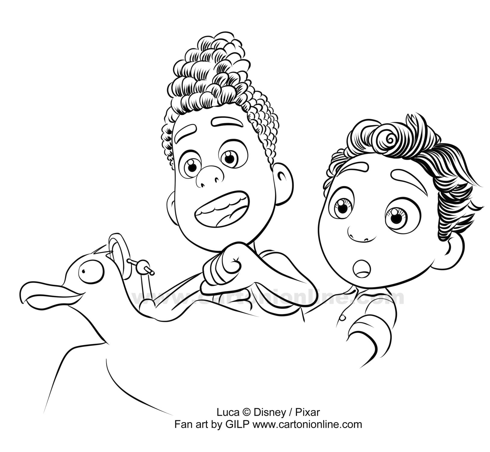 Desenho de Luca, Alberto de Luca (Disney/Pixar) para imprimir e colorir
