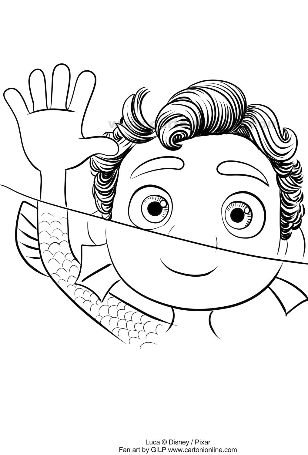 Coloriage de Luca Paguro de Luca (Disney/Pixar)  imprimer et colorier